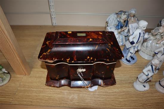 A 19th century tortoiseshell tea caddy